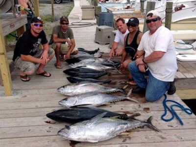 Outer Banks anglers show off nice offshore fishing catch of tuna